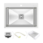 Specule handmade Single bowl stainless steel kitchen sink 24x18x10 inches